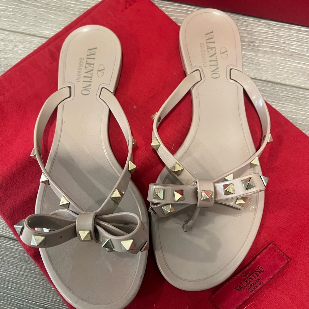 Valentino Women's Studded Sandals - Cream